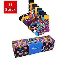 Happy Socks Freizeitsocken 11er Pack (41-46) Baumwoll Socken mit Motiv Classic, Geschenk