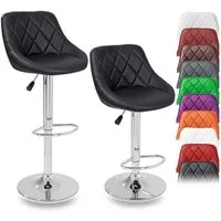 TRESKO Barhocker, 2er Set Barhocker mit Lehne - Barstuhl höhenverstellbar - Barstühle