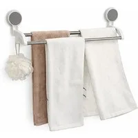 Creliv Handtuchhalter ohne Bohren – Doppelstange mit Haken, WC-Deckelheber GRATIS