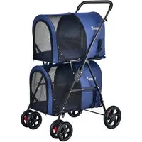 COSTWAY Hundebuggy, 2 Etagen Hundewagen, Haustiere Buggy, Katzenbuggy