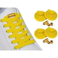 ELANOX Schnürsenkel 4 Stück 8 mm BREIT elastische Schnürsenkel mit Mettalkapseln