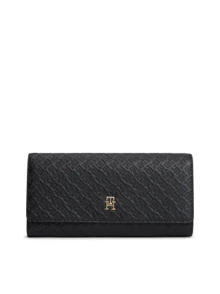 Tommy Hilfiger - Geldbörse mit Allover-Monogramm schwarz - Gr. - OS