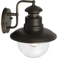 Brilliant Außen-Wandleuchte ARTU, LED wechselbar, 26cm Höhe, E27 max. 60W, Metall, hängend schwarz gold, rustikal