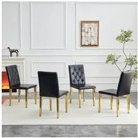 JUFU Esszimmerstuhl 4er Set mit Metallbeinen in luxuriösem europäischem Stil (4 St), Polsterstuhl, Küchenstuhl, Lehnstuhl 42 x 46 x 89 cm