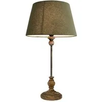 Mirabeau Tischleuchte Tischlampe Karlora grün/antikbraun