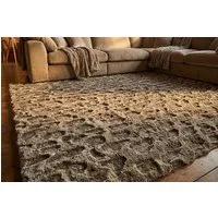 riess-ambiente Designteppich DUNE 230x160cm taupe - Polyester, Indoor, 3D-Effekt, flauschig, modern, rechteckig, Höhe: 36 mm, Kurzflor-Teppich mit Hoch-Tief-Effekt - ideal f. Wohn- & Schlafzimmer