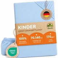 leevitex® Spannbettlaken in verschiedenen Größen und Farben, Jersey aus 100% Baumwolle, Jersey, Gummizug: rundum, (1 Stück), für Kinder- & Standardmatratzen, OEKO-TEX® STANDARD 100 zertifiziert
