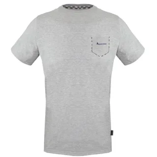 Aquascutum Karo-Taschenbesatz T-Shirt grau
