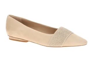 Peter Kaiser Damen Ballerinas 9-72120-46 Beige Sand Glitzer Echtleder Synthet...