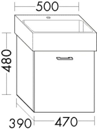 Burgbad Waschtischunterschrank zu Keramik System 30 Preisgruppe 3 Diago 480x470x390 Sandorange Solid WXWY047F6557