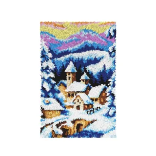Knüpfteppich "Winterdorf", 50 x 74,5 cm