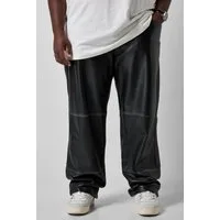STHUGE Lederhose Lederhose Leder Baggy Fit große Gesäßtaschen