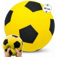 alldoro Softball Schaumstoff-Ball gelb Ø 20 cm, weicher Soft-Fußball für Kinder, Sicherer Kinderball für drinnen & draußen, geeignet ab 0 Jahren