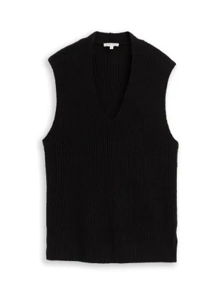 Tom Tailor - Pullunder mit V-Ausschnitt deep black - Gr. - S