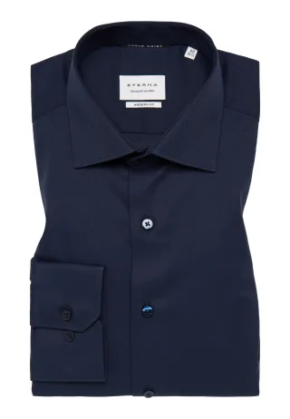 ETERNA - Cover Shirt Twill Langarm navy - Gr. - 42/Langarm - 65cm