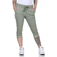 CLEO STYLE Caprihose Damen Capri 8264 34-40 Olive