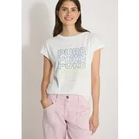 CECIL Kurzarmshirt Sommershirt mit Boat Neck und Frontprint