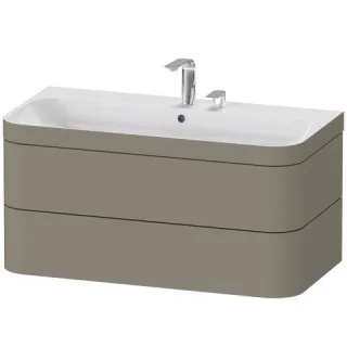 Duravit Happy D.2 Plus c-bonded Set wandhängend Stein Grau Seidenmatt 975x490x480 mm - HP4638E9292 HP4638E9292