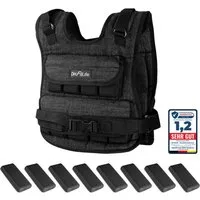 DH FitLife Gewichtsweste Verstellbar 10kg/20kg mit herausnehmbaren Gewichtsblöcken, (Kompakte Trainingsweste für Krafttraining, Muskelaufbau), Calisthenics & Ganzkörpertraining, Damen Herren
