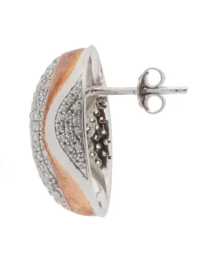 Orphelia Ohrstecker für Damen, 925 Sterlingsilber, Silber/Roségold, ZO-5835