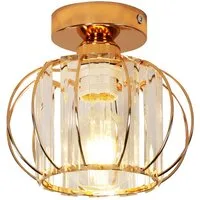 Riserva LED Dekolicht Goldene Kristall-Deckenleuchte, Kronleuchter im Retro-Stil,E27-Fassung, LED wechselbar