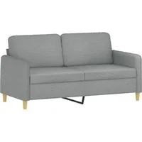 vidaXL Sofa 2-Sitzer-Sofa Hellgrau 140 cm Stoff