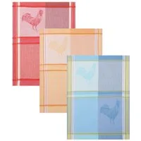 Betz Geschirrtuch 3 Stück Geschirrtücher Halbleinen Küchenhandtuch Hahn Größe 50x70 cm, (Set, 3-tlg., 3 Geschirrtücher), Halbleinen Jacquard