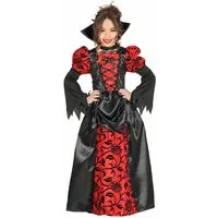 Fiestas Guirca Kostüm Vampirgräfin-Kostüm für Kinder Halloween schwarz-rot