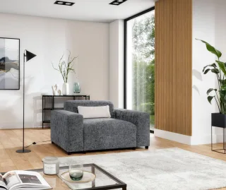 Sessel Designersessel ROMY in Stoff Enjoy Me Grau