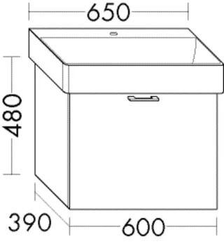 Burgbad Waschtischunterschrank Sys30 PG4 Sana 480x600x390 Anthrazit Hochglanz, WVNH060F3366 WVNH060F3366