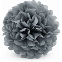 Creativery Pompon, Pompon 35cm Papier 1 Stück Silber / Grau