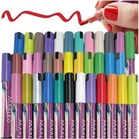 MAALEO Marker Acrylmarker Stifte, (Set, 36-tlg., wasserfest), Geeignet für Papier, Holz, Glas, Keramik, Stoff, Stein und mehr