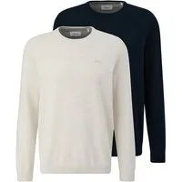 s.Oliver Rundhalspullover 2er Pack Basic (Spar-Set, 2-tlg) Pullover - Baumwolle - Atmungsaktiv - Angenehm weiches Material