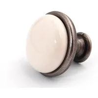 SO-TECH® Möbelknopf Porzellanknopf KARI Altsilber mit verschiedenen Dekoren, mit verschiedenen Dekoren antik vintage Landhausstil - incl.