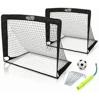 Kyto Fußballtor KYTO Sports 2er Fiberglas Fußballtor Set mit Ball & Pumpe für Draußen