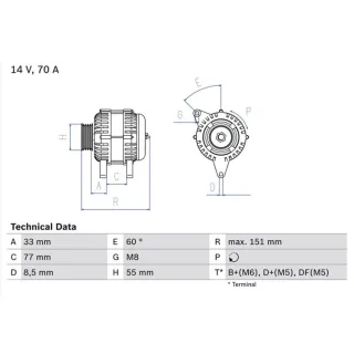 Bosch Lichtmaschine Ford Courier Fiesta Ka 1,3
