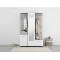 Home affaire Kompaktgarderobe Martin Flurgarderobe, Dielenschrank, Flurmöbel, Breite 134 cm Schuhschrank, mit Spiegel, in modernen Farben, mit 10 Haken