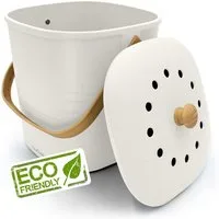 YourCasa Biomülleimer YourCasa® Biomülleimer Küche Klein 4L nachhaltig mit Akivkohlefilter, Fassungsvermögen 4 Liter, Nachhaltige Materialien