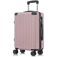 YONSLY Koffer Hartschalen-Reisekoffer Trolley Handgepäck, 4 Rollen, ABS-Hartschale, Zahlenschloss, weicher Gummigriff