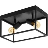 EGLO Deckenleuchte SILENTINA, Dimmfunktion, ohne Leuchtmittel, Wand-/Deckenleuchte, schwarz, Leuchtmittel exkl.