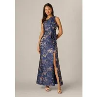 Adrianna Papell Abendkleid One Shoulder Jacquard Gown Skulpturales und raffiniertes Jacquard-Abendkleid