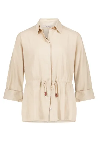 CARTOON - Lässige Hemdjacke mit Tunnelzug und 3/4-Ärmeln beige - Gr. - 44