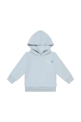Leevje Oversized Hoodie 'collect moments' mit Rüschenkapuze - clear blue