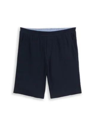 Tom Tailor - Seersucker Bermuda-Shorts blau - Gr. - XL