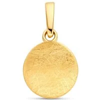 NICEANDnoble Kettenanhänger 585er Gelbgold Kettenanhänger Plättchen gebürstet, gebürstete Oberfläche
