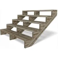 Gartenwelt Riegelsberger Außentreppe Terrassentreppe Kiefer kesseldruckimprägniert Treppe mit Stufen Wangen