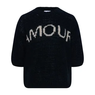 Amour Strick in Schwarz & Cremeweiß