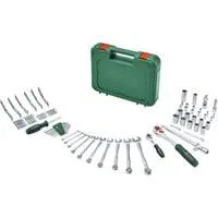 Advanced Werkzeugkoffer, 132-teilig, Steckschlüssel grün, mit 2 Umschaltknarren 1/4" und 1/2"