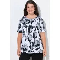 Ulla Popken T-Shirt T-Shirt A-Linie U-Boot-Ausschnitt Halbarm