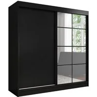 A&J MöbelLand GmbH Schiebetürenschrank TINA 2-türiger Kleiderschrank mit 2 Kleiderstangen und Spiegel (TOP ANGEBOT! Geräumiger Schrank mit einer Breite von 200 cm und Spiegel, ideal zur Aufbewahrung von Kleidung und Accessoires. TOP PRODUKT! Wählen S